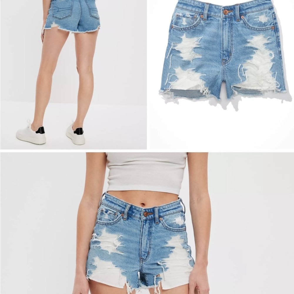 Ripped Jean Comfort Stretch Waistband Shorts American Eagle